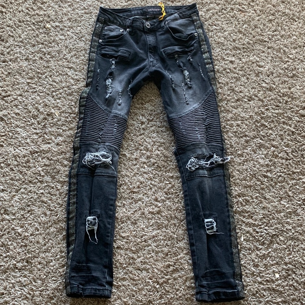 Black & Grey distressed Jeans
